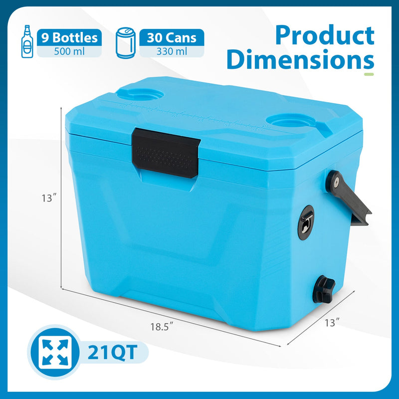 Load image into Gallery viewer, Insulated Portable Cooler Hard Shell Ice Chest with 2 Cup Holders
