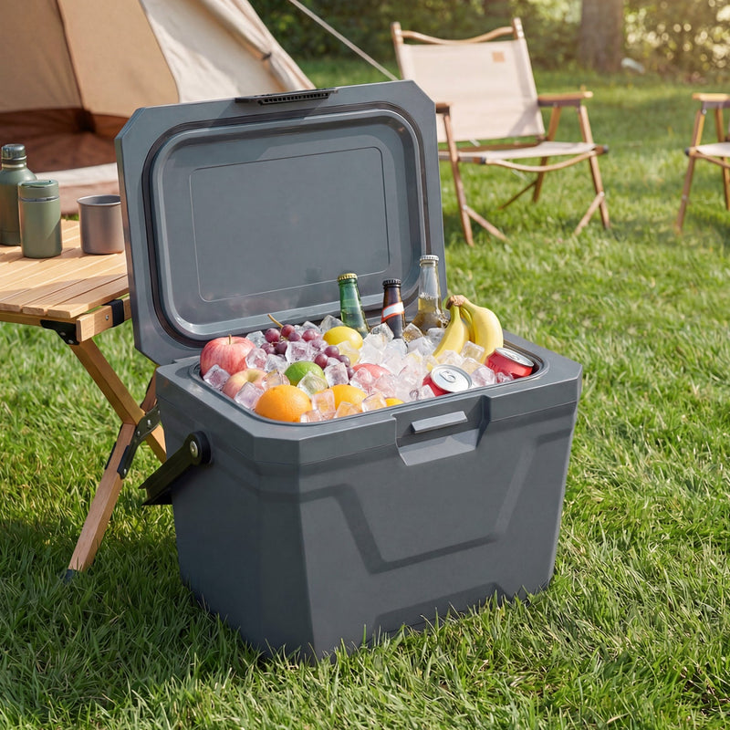 Load image into Gallery viewer, Insulated Portable Cooler Hard Shell Ice Chest with 2 Cup Holders
