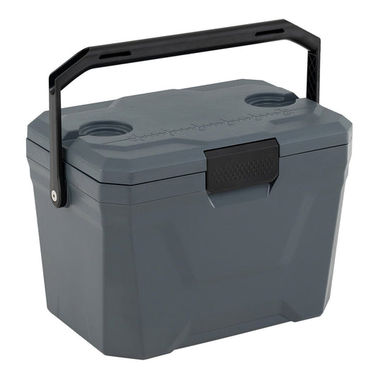 Insulated Portable Cooler Hard Shell Ice Chest with 2 Cup Holders