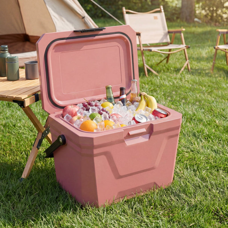 Load image into Gallery viewer, Insulated Portable Cooler Hard Shell Ice Chest with 2 Cup Holders

