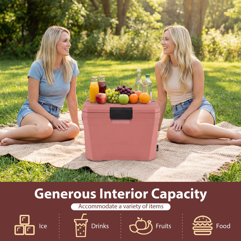 Load image into Gallery viewer, Insulated Portable Cooler Hard Shell Ice Chest with 2 Cup Holders
