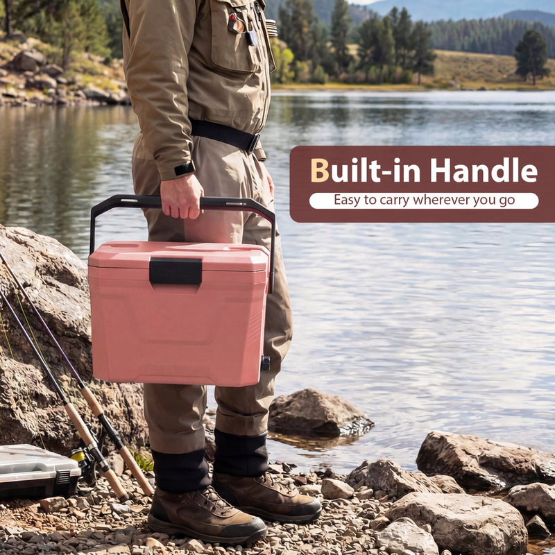 Load image into Gallery viewer, Insulated Portable Cooler Hard Shell Ice Chest with 2 Cup Holders
