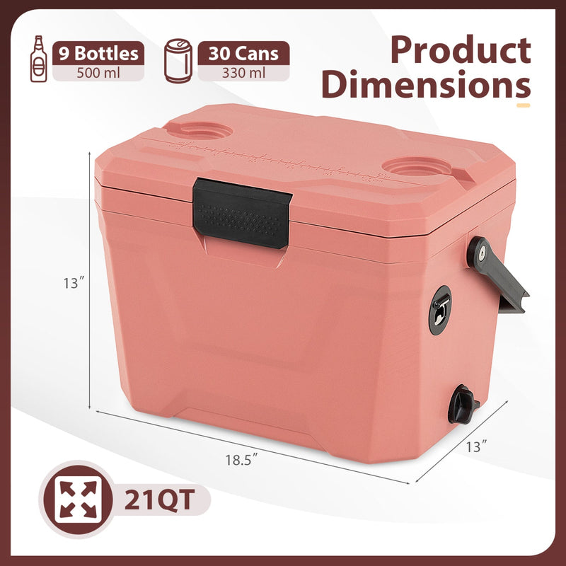 Load image into Gallery viewer, Insulated Portable Cooler Hard Shell Ice Chest with 2 Cup Holders
