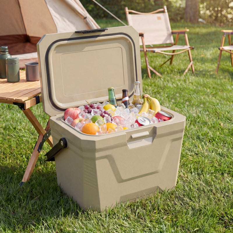 Load image into Gallery viewer, Insulated Portable Cooler Hard Shell Ice Chest with 2 Cup Holders
