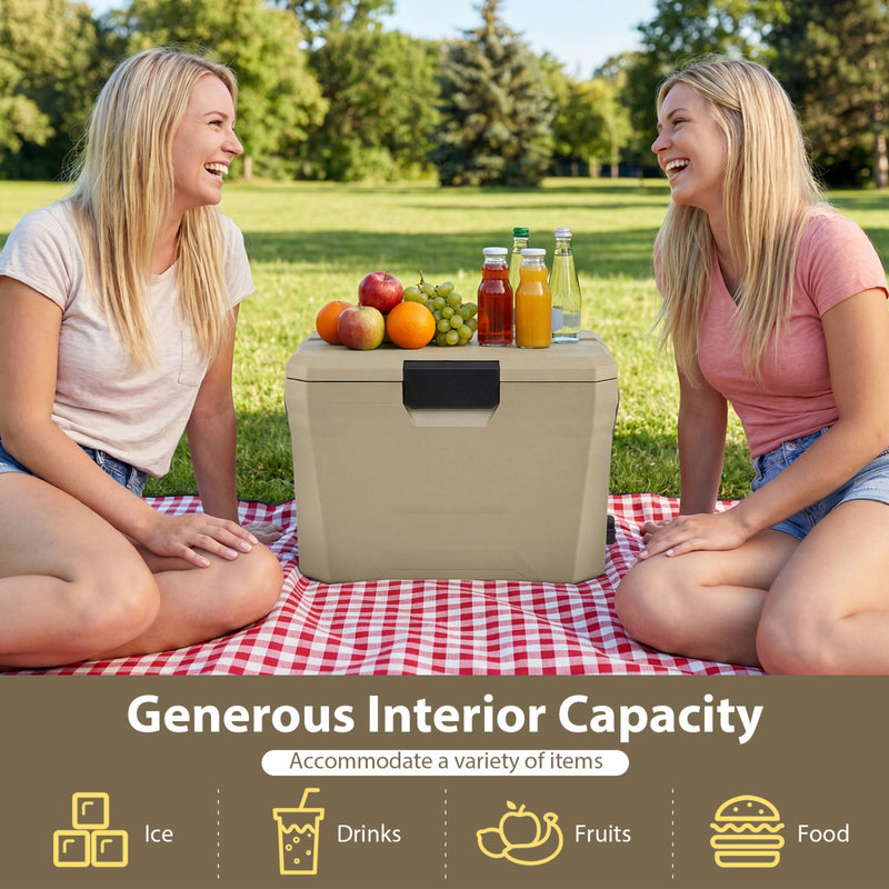 Load image into Gallery viewer, Insulated Portable Cooler Hard Shell Ice Chest with 2 Cup Holders
