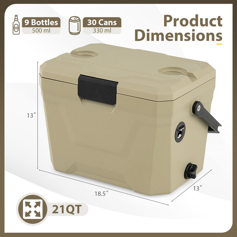 Load image into Gallery viewer, Insulated Portable Cooler Hard Shell Ice Chest with 2 Cup Holders
