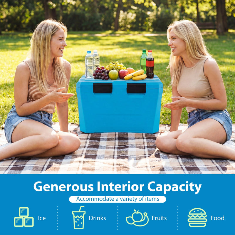 Load image into Gallery viewer, Insulated Portable Cooler Hard Shell Ice Chest with 2 Cup Holders Bottle Opener and Drain Plug
