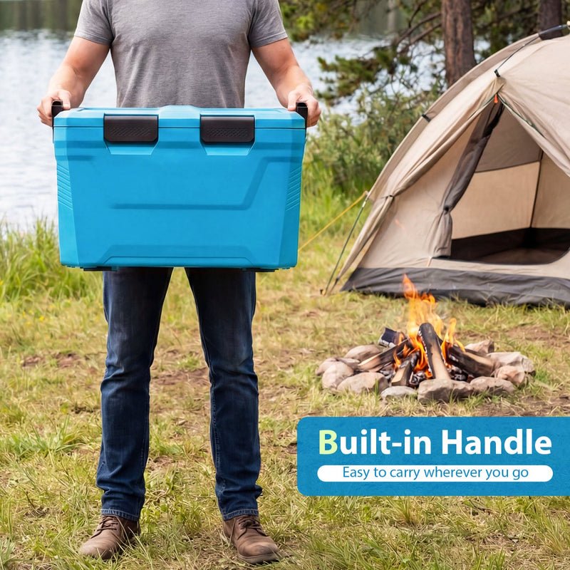 Load image into Gallery viewer, Insulated Portable Cooler Hard Shell Ice Chest with 2 Cup Holders Bottle Opener and Drain Plug
