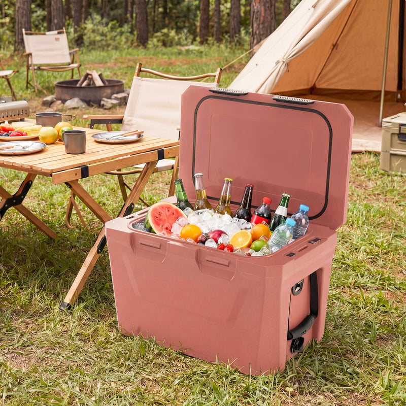 Load image into Gallery viewer, Insulated Portable Cooler Hard Shell Ice Chest with 2 Cup Holders Bottle Opener and Drain Plug
