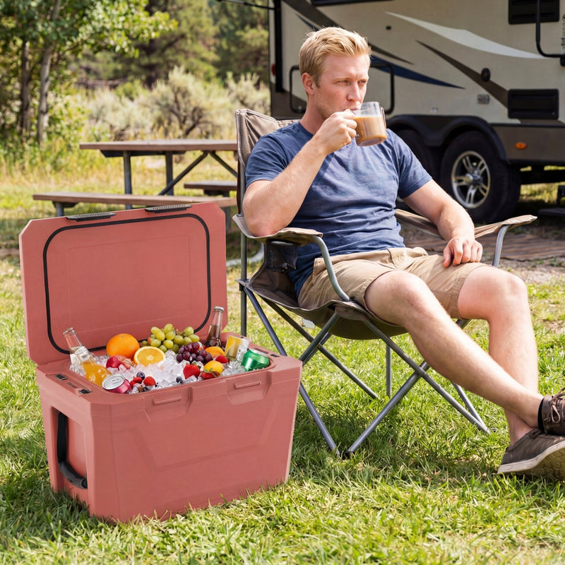Load image into Gallery viewer, Insulated Portable Cooler Hard Shell Ice Chest with 2 Cup Holders Bottle Opener and Drain Plug
