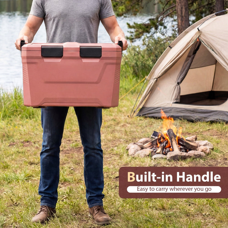 Load image into Gallery viewer, Insulated Portable Cooler Hard Shell Ice Chest with 2 Cup Holders Bottle Opener and Drain Plug
