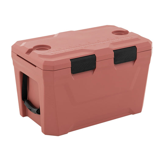 Insulated Portable Cooler Hard Shell Ice Chest with 2 Cup Holders Bottle Opener and Drain Plug