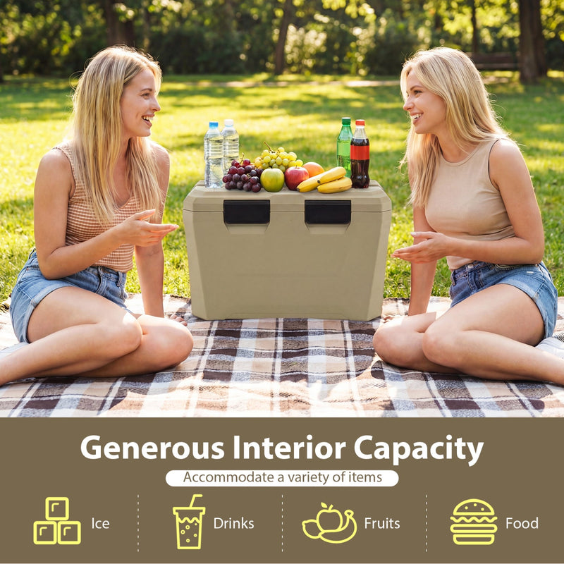 Load image into Gallery viewer, Insulated Portable Cooler Hard Shell Ice Chest with 2 Cup Holders Bottle Opener and Drain Plug
