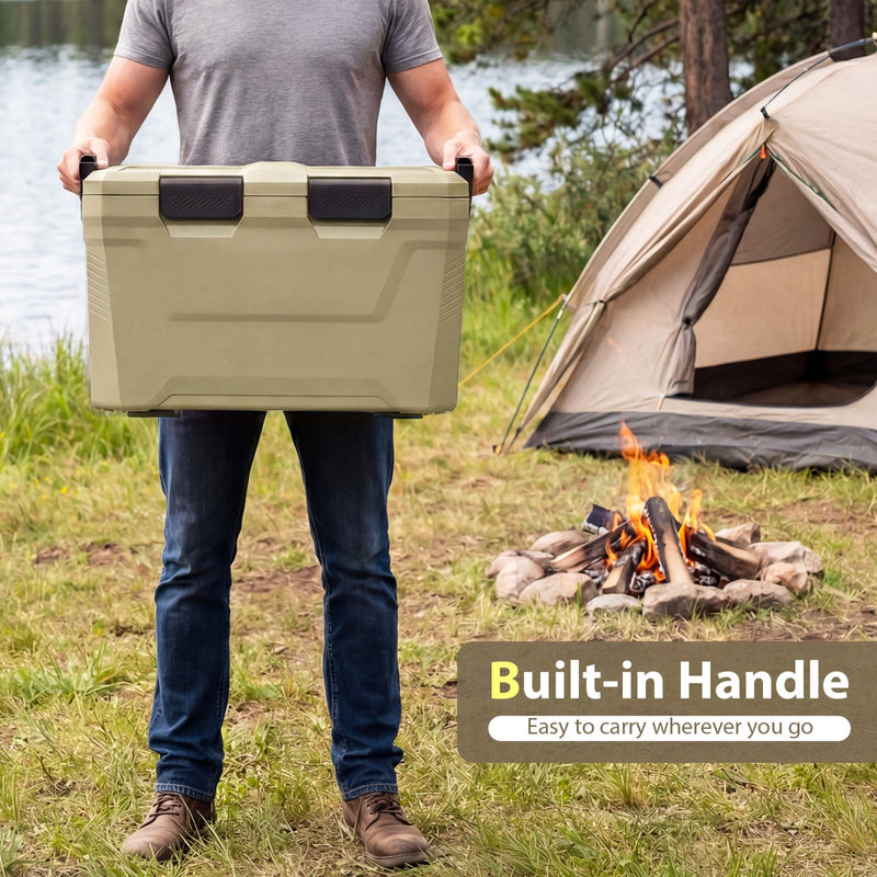 Load image into Gallery viewer, Insulated Portable Cooler Hard Shell Ice Chest with 2 Cup Holders Bottle Opener and Drain Plug
