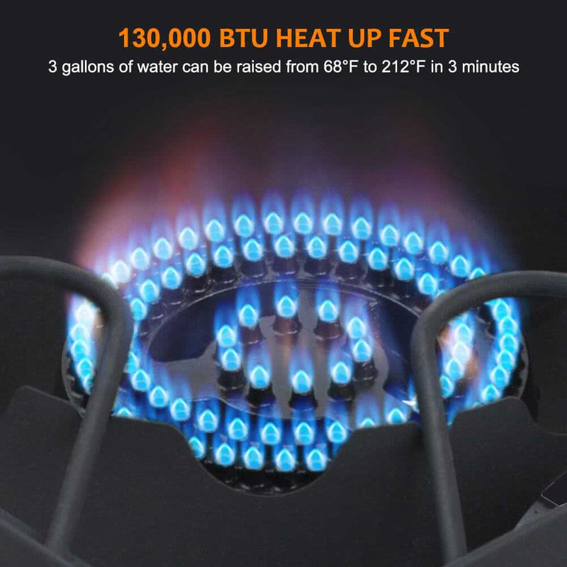 Load image into Gallery viewer, 130,000 BTU High Pressure Single Propane Burner Perfect for Home Brewing, Turkey Fry, Maple Syrup Prep
