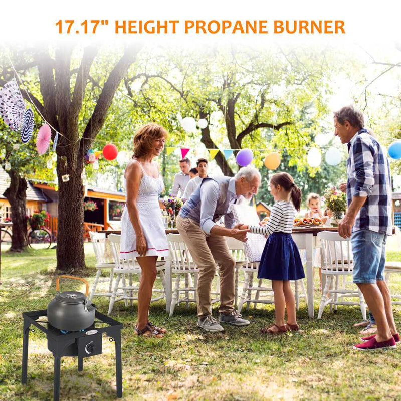Load image into Gallery viewer, 130,000 BTU High Pressure Single Propane Burner Perfect for Home Brewing, Turkey Fry, Maple Syrup Prep

