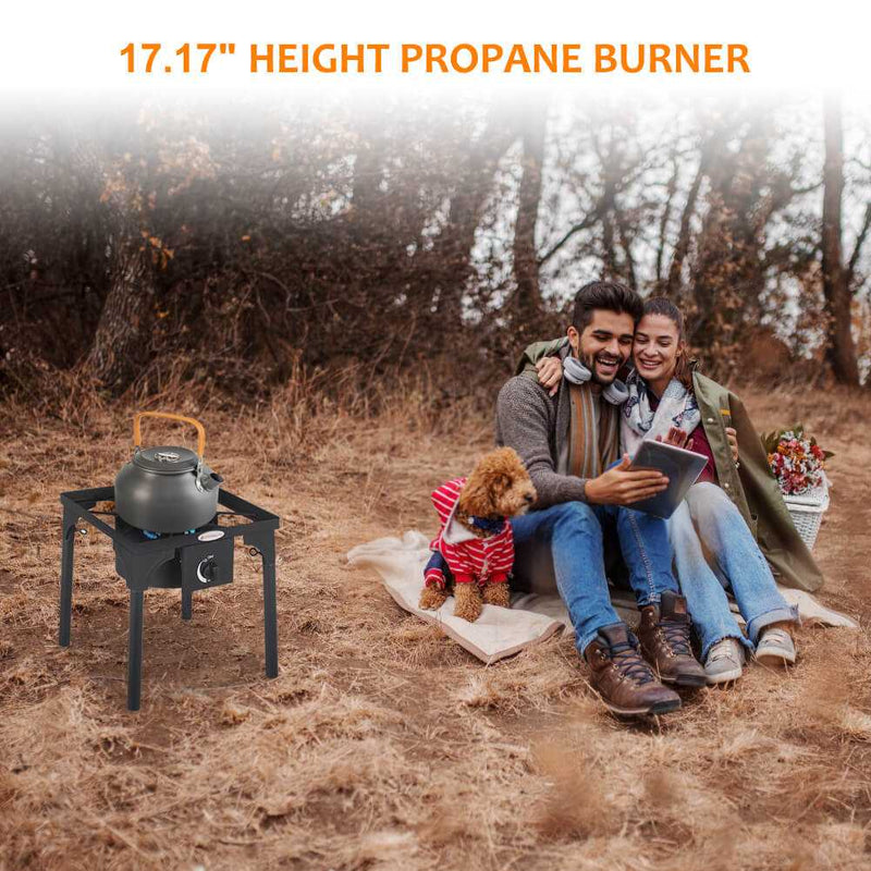 Load image into Gallery viewer, 130,000 BTU High Pressure Single Propane Burner Perfect for Home Brewing, Turkey Fry, Maple Syrup Prep
