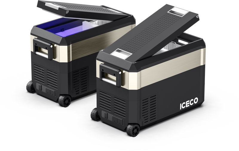 Load image into Gallery viewer, JP40 Pro Dual Zone Wheeled Portable Freezer- Golden | ICECO | 40 LT
