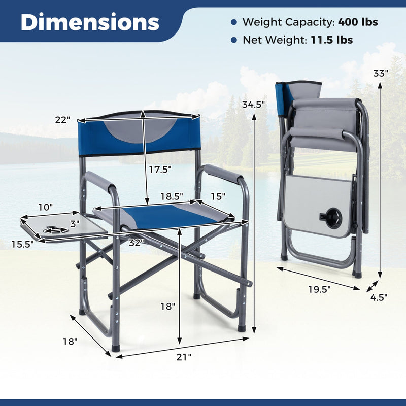 Load image into Gallery viewer, Lightweight Folding Camping Chair with Side Table
