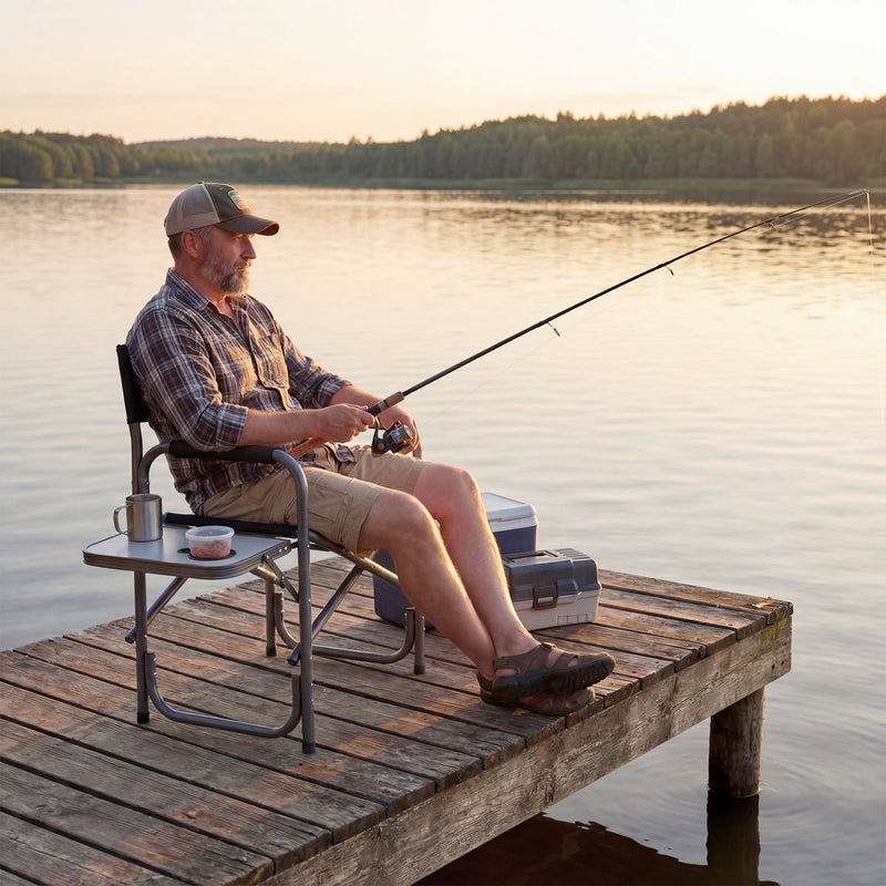 Load image into Gallery viewer, Lightweight Folding Camping Chair with Side Table
