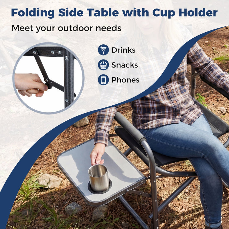 Load image into Gallery viewer, Lightweight Folding Camping Chair with Side Table
