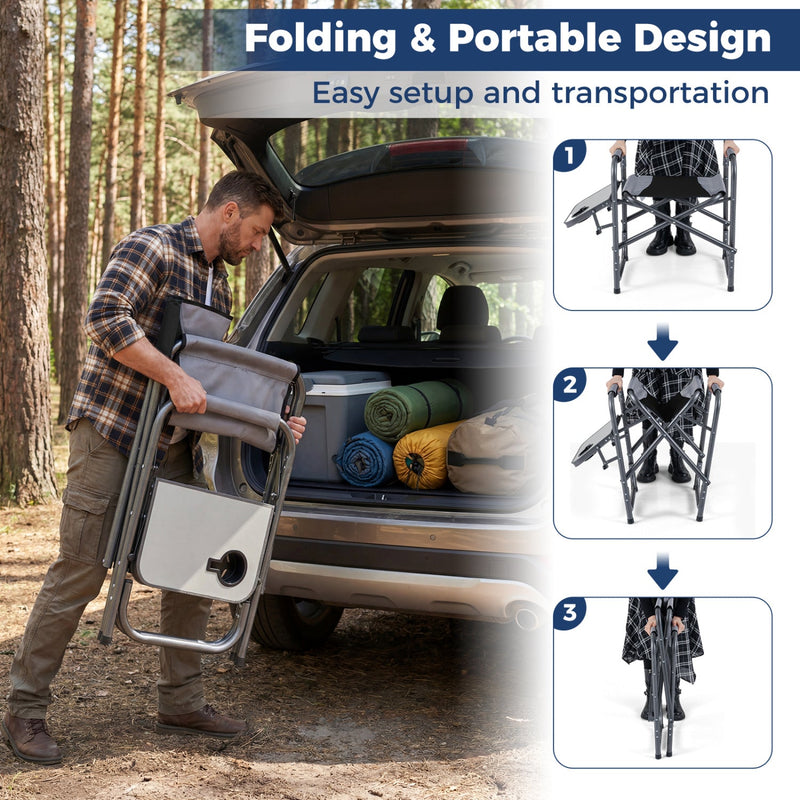 Load image into Gallery viewer, Lightweight Folding Camping Chair with Side Table

