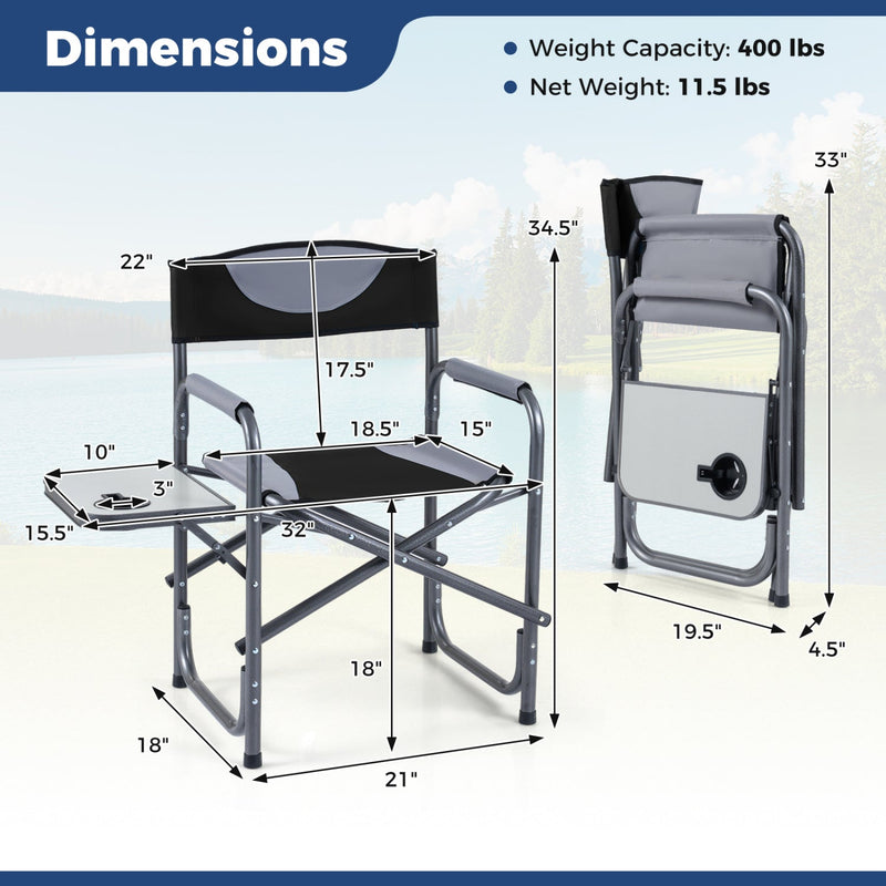 Load image into Gallery viewer, Lightweight Folding Camping Chair with Side Table
