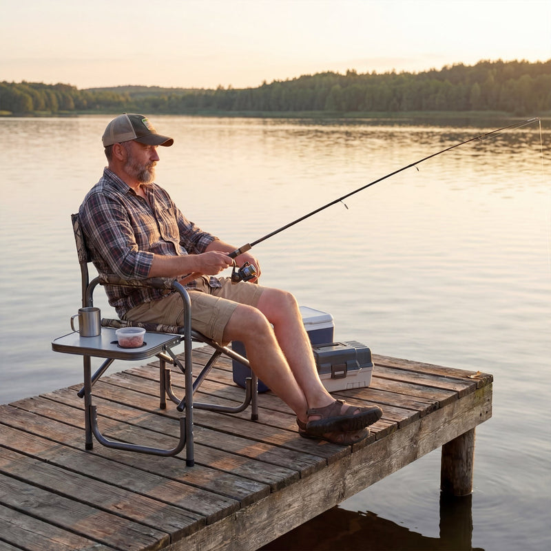 Load image into Gallery viewer, Lightweight Folding Camping Chair with Side Table
