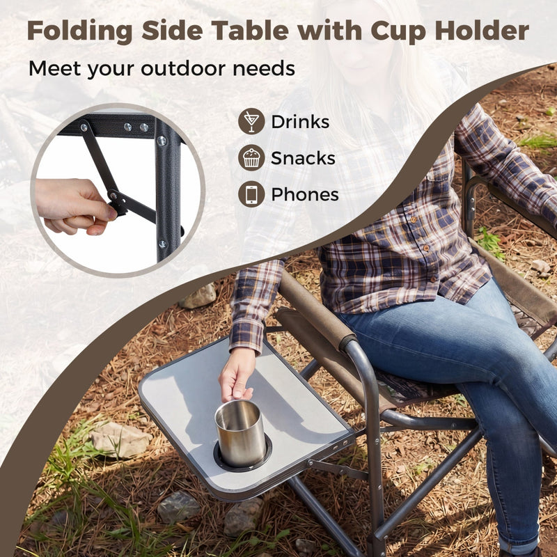 Load image into Gallery viewer, Lightweight Folding Camping Chair with Side Table
