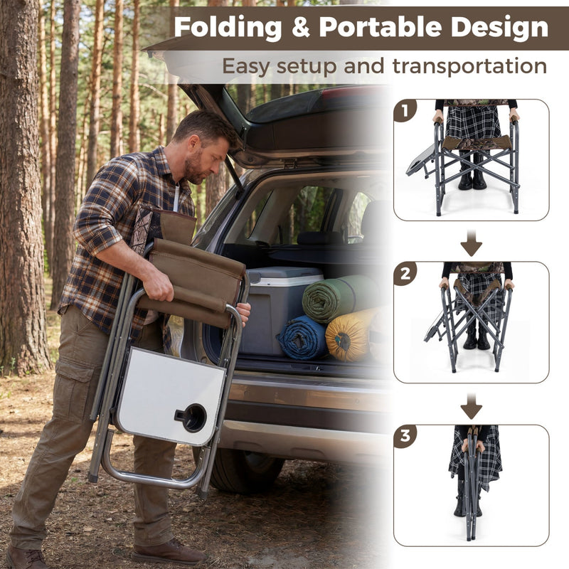 Load image into Gallery viewer, Lightweight Folding Camping Chair with Side Table
