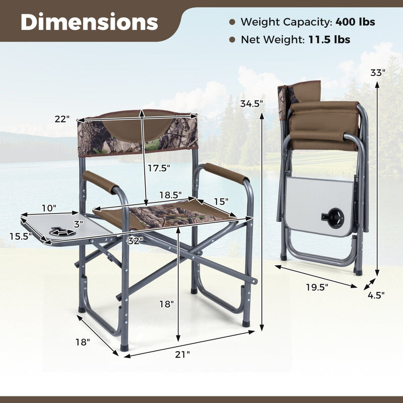 Load image into Gallery viewer, Lightweight Folding Camping Chair with Side Table
