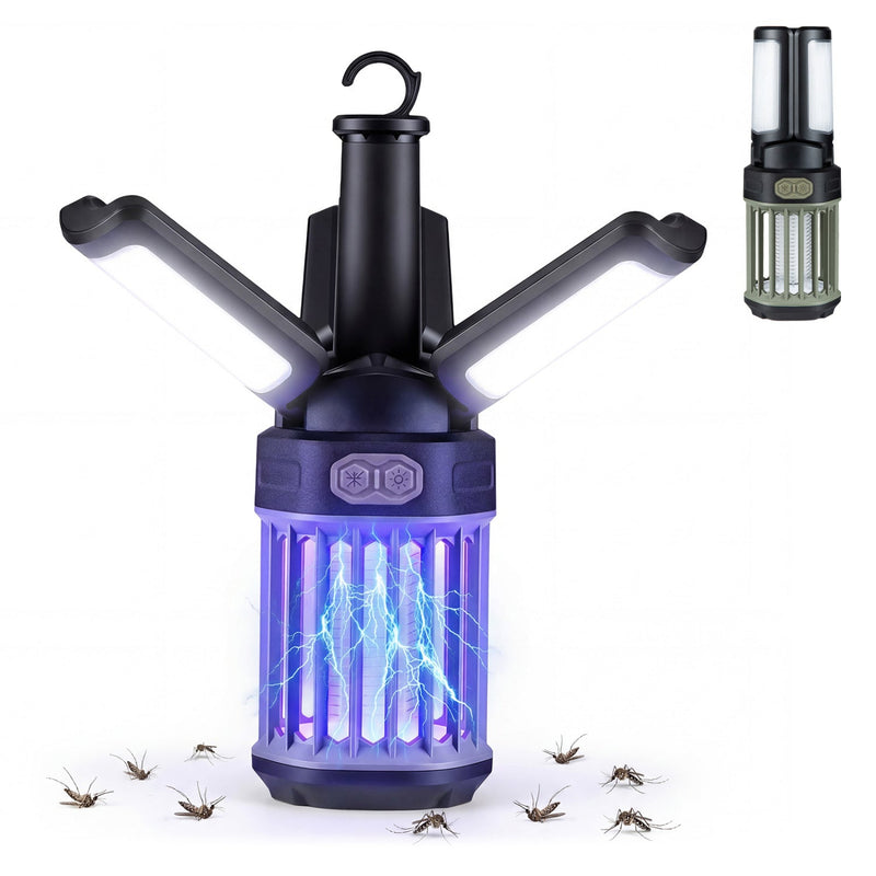 Load image into Gallery viewer, Outdoor Bug Zapper with Foldable Camping Lantern USB-C Rechargeable Electric Mosquito Killer
