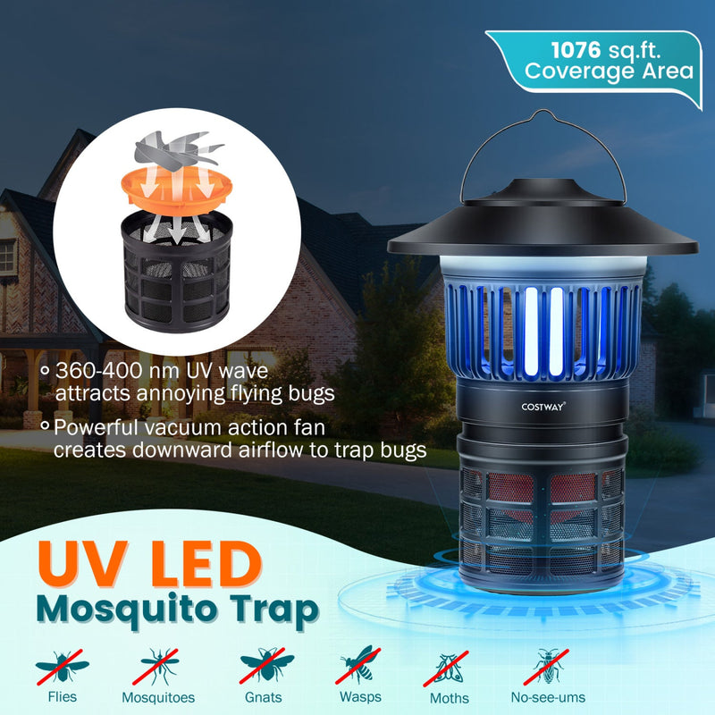 Load image into Gallery viewer, Outdoor Fly Trap with Light Rechargeable Electric Bug Catcher and Killer
