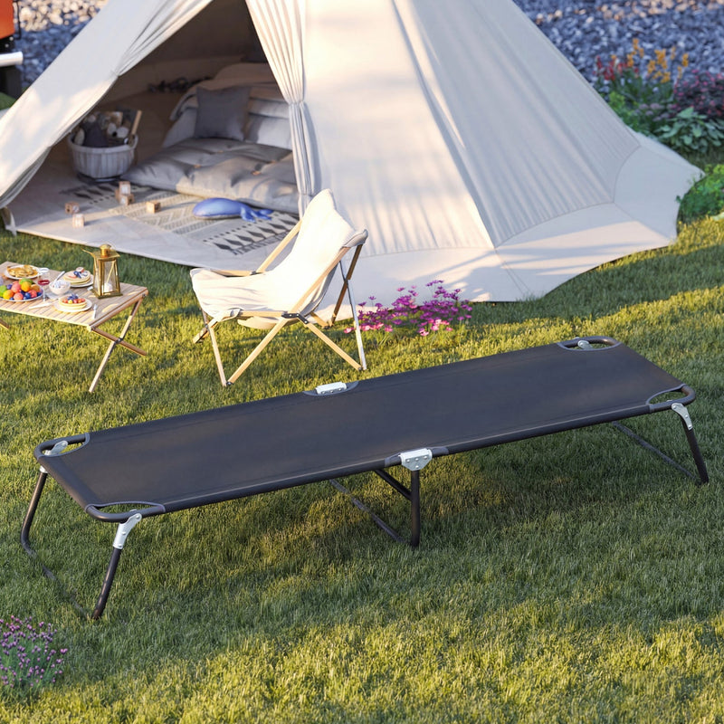 Load image into Gallery viewer, Outdoor Folding Camping Bed for Sleeping Hiking Travel-Black
