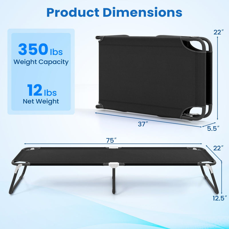 Load image into Gallery viewer, Outdoor Folding Camping Bed for Sleeping Hiking Travel-Black
