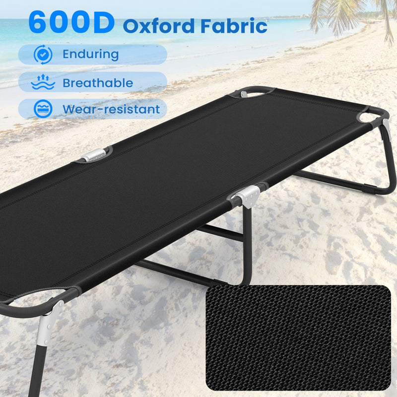 Load image into Gallery viewer, Outdoor Folding Camping Bed for Sleeping Hiking Travel-Black
