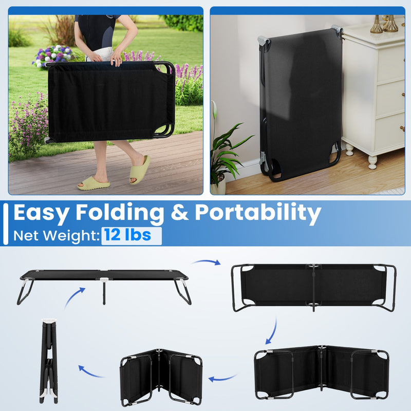 Load image into Gallery viewer, Outdoor Folding Camping Bed for Sleeping Hiking Travel-Black
