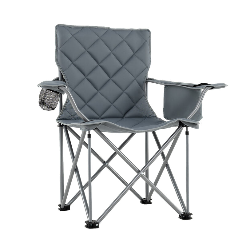 Load image into Gallery viewer, Oversized Camping Chairs Outdoor Folding Chair with Cooler Pouch and Cup Holder
