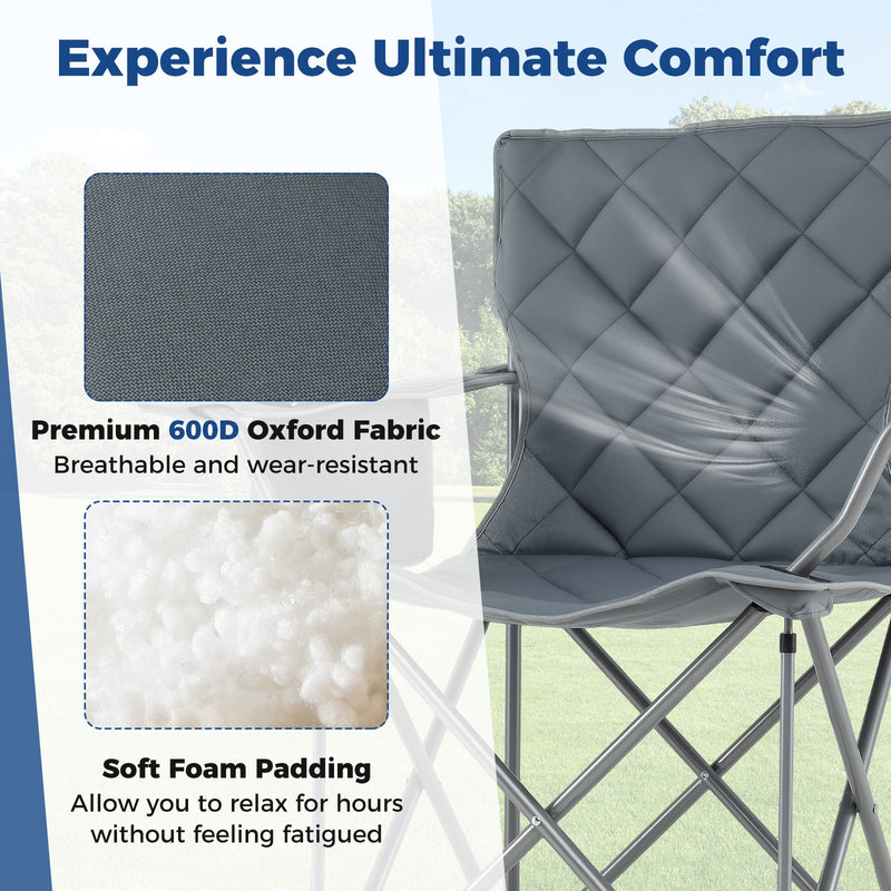 Load image into Gallery viewer, Oversized Camping Chairs Outdoor Folding Chair with Cooler Pouch and Cup Holder
