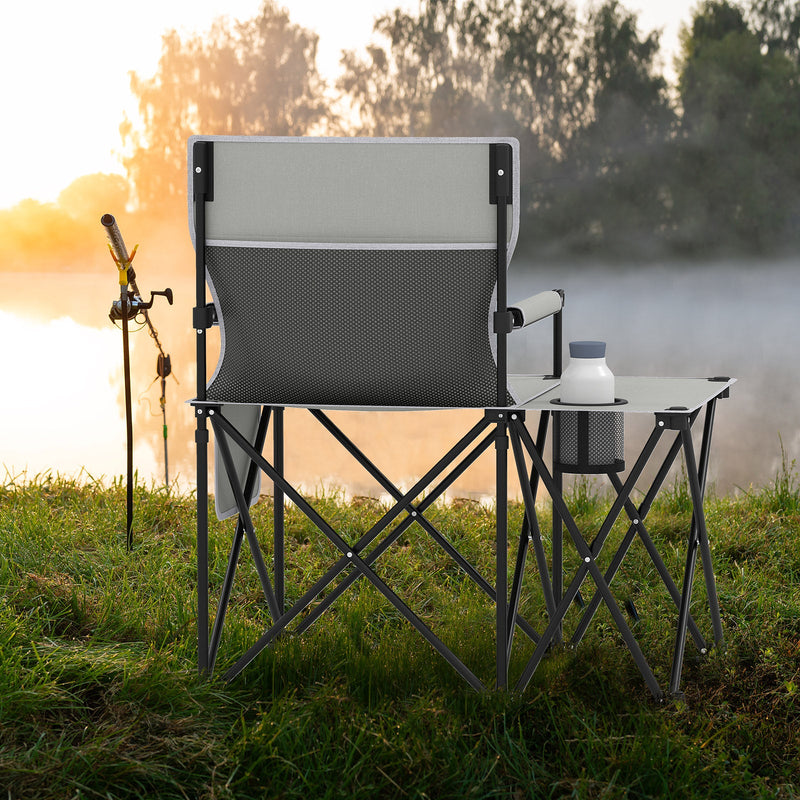 Load image into Gallery viewer, Oversized Camping Chair with Side Table and 2 Storage Pockets
