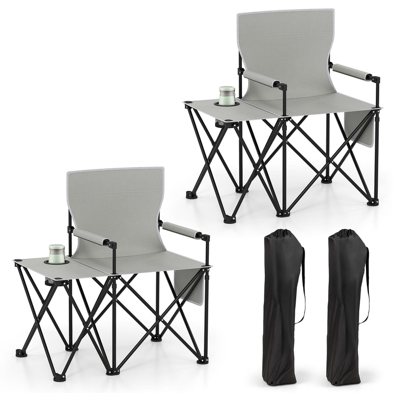 Load image into Gallery viewer, Oversized Camping Chair with Side Table and 2 Storage Pockets
