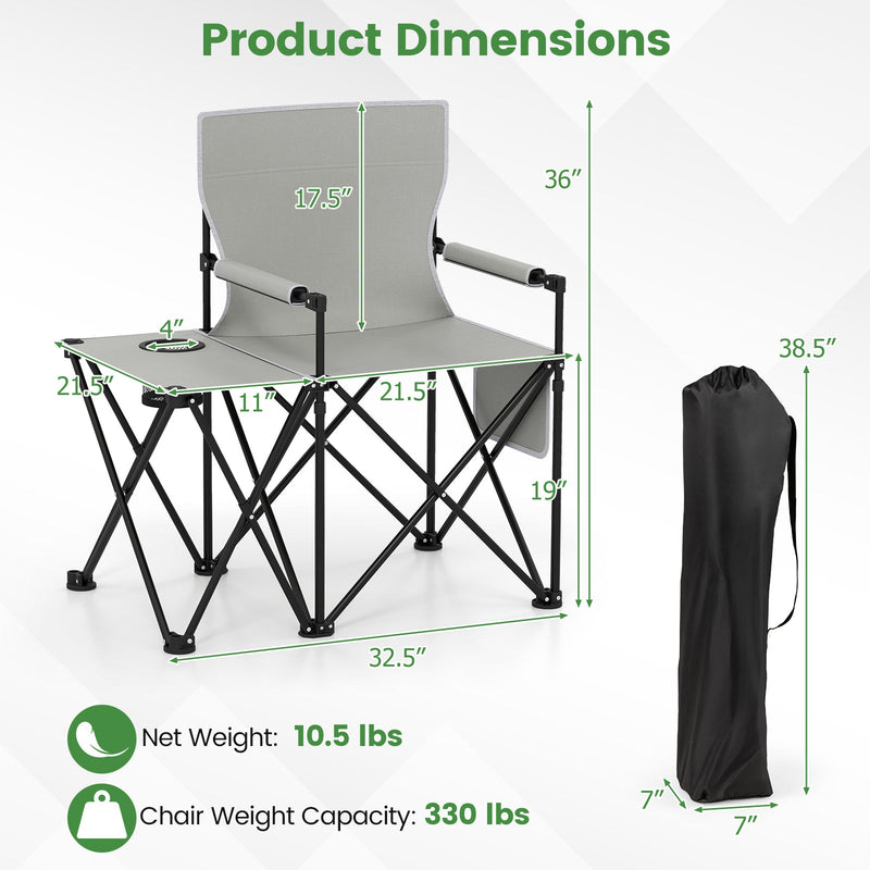 Load image into Gallery viewer, Oversized Camping Chair with Side Table and 2 Storage Pockets

