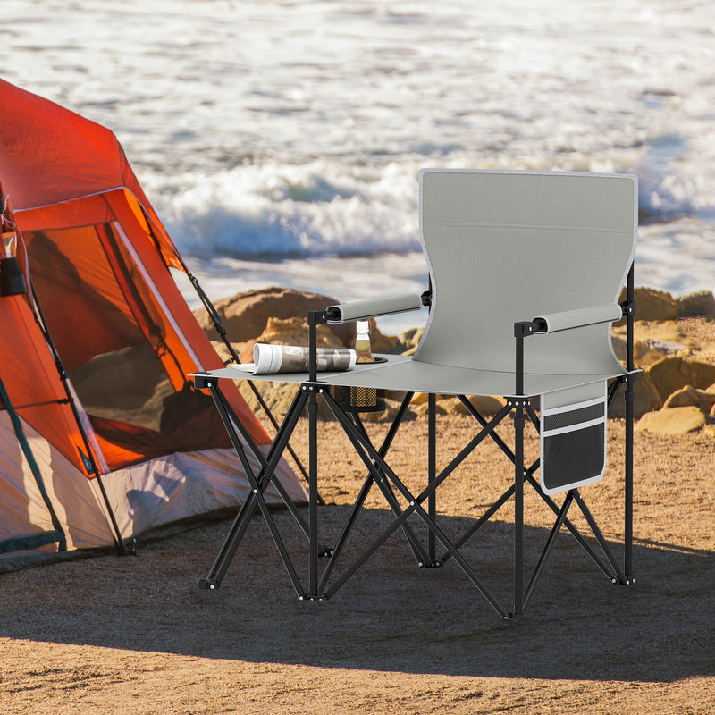 Load image into Gallery viewer, Oversized Camping Chair with Side Table and 2 Storage Pockets
