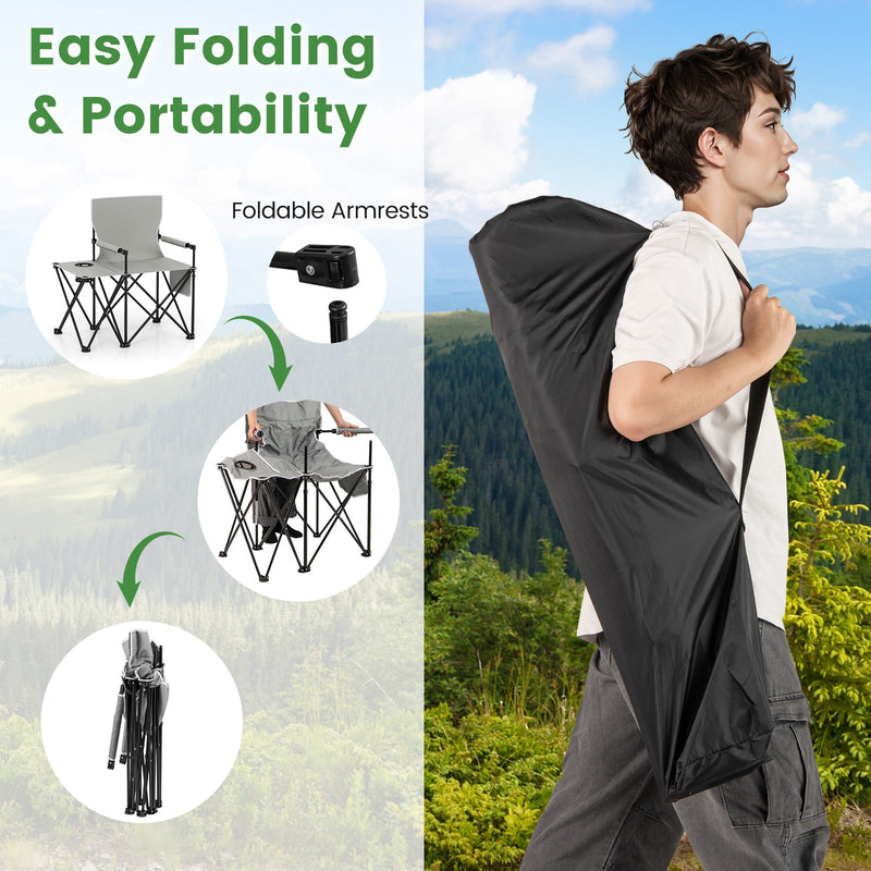 Load image into Gallery viewer, Oversized Camping Chair with Side Table and 2 Storage Pockets

