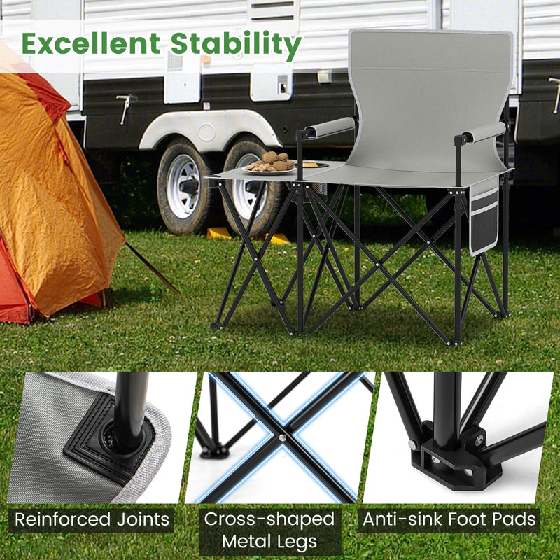Load image into Gallery viewer, Oversized Camping Chair with Side Table and 2 Storage Pockets

