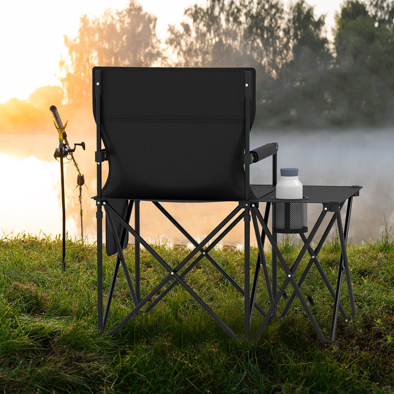 Load image into Gallery viewer, Oversized Camping Chair with Side Table and 2 Storage Pockets

