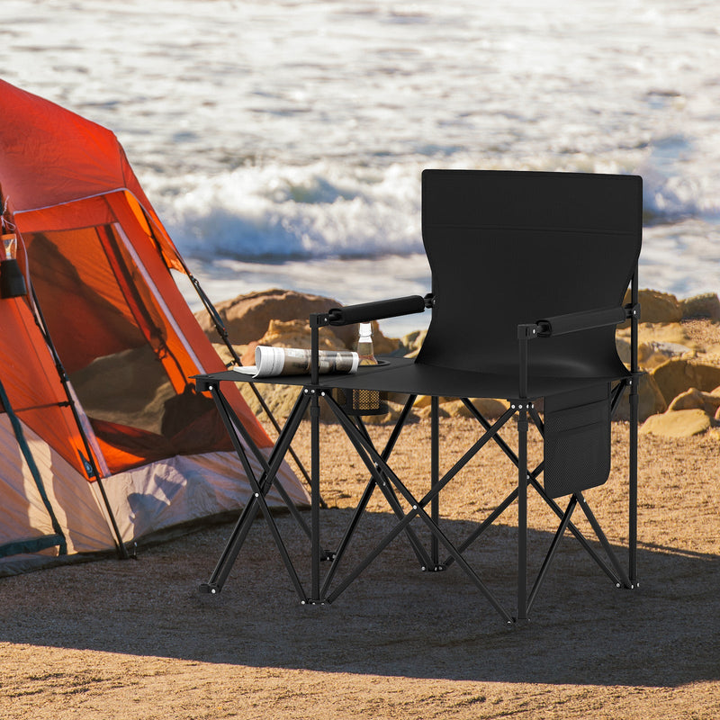 Load image into Gallery viewer, Oversized Camping Chair with Side Table and 2 Storage Pockets
