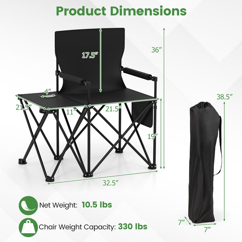Load image into Gallery viewer, Oversized Camping Chair with Side Table and 2 Storage Pockets
