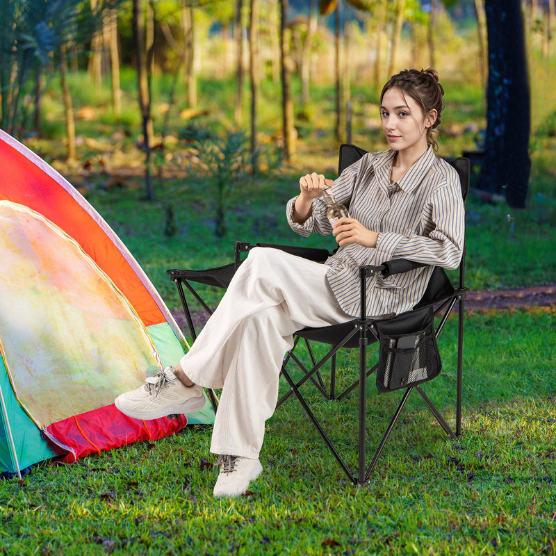 Load image into Gallery viewer, Oversized Camping Chair with Side Table and 2 Storage Pockets
