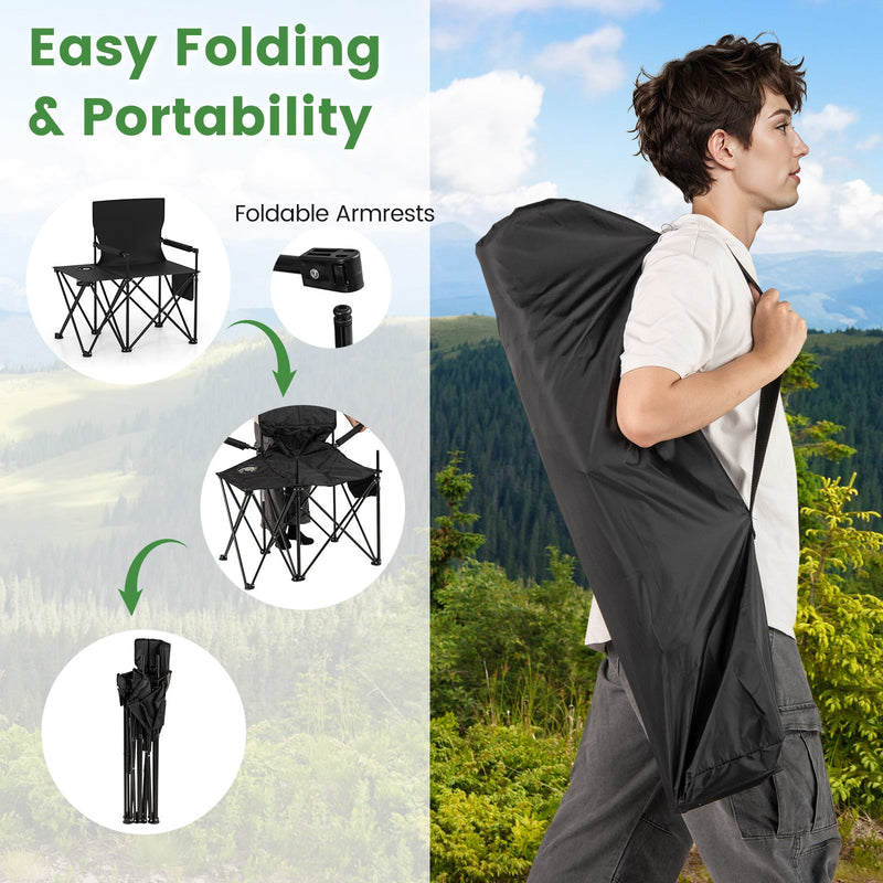 Load image into Gallery viewer, Oversized Camping Chair with Side Table and 2 Storage Pockets
